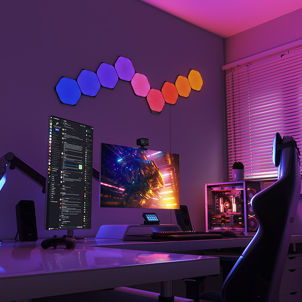 公式通販 - 人気アイテム多数 Nanoleaf Shapes Black Hexagons | 9 stuks | Startset Nanoleaf シーリングライト・天井照明